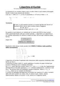 L`algoritmo di Euclide