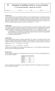 PROBABILITÀ` ED INFERENZA STATISTICA (10 cfu) (COSTANZO