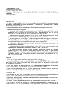 Interrogazione n. 188 Premesso che: - la casa di cura privata Stella