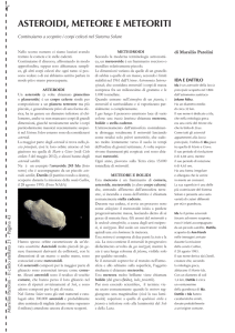asteroidi, meteore e meteoriti