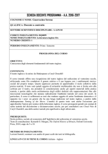 Letteratura inglese II/A - Dipartimento di Scienze umane