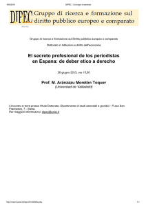 El secreto profesional de los periodistas en Espana: de deber etico