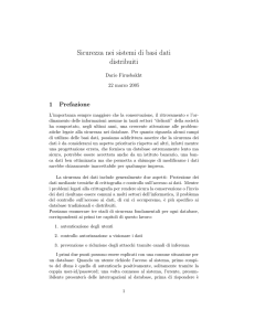 Sicurezza nei sistemi di basi dati distribuiti