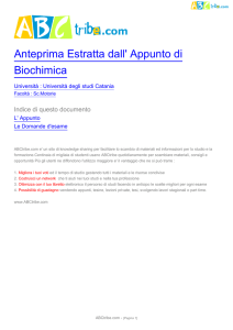 Anteprima Estratta dall` Appunto di Biochimica