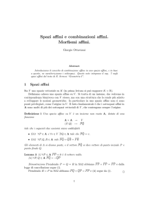 Spazi affini e combinazioni affini. Morfismi affini.