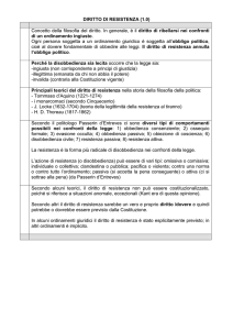 DIRITTO DI RESISTENZA (1.0) Concetto della filosofia del diritto. In