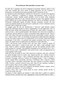 Prescrizioni per dieta iposodica (con poco sale) Il sodio che è