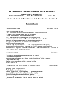 PROGRAMMA DI GEOGRAFIA ASTRONOMICA E SCIENZE DELLA