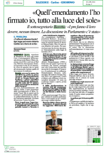 “Quell`emendamento l`ho firmato io, tutto alla luce del sole” (PDF