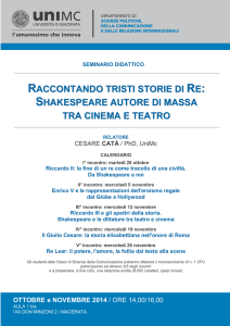 RACCONTANDO TRISTI STORIE DI SHAKESPEARE AUTORE DI