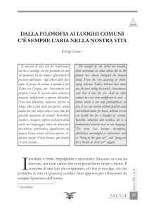 dalla filosofia ai luoghi comuni c`è sempre l`aria nella nostra vita