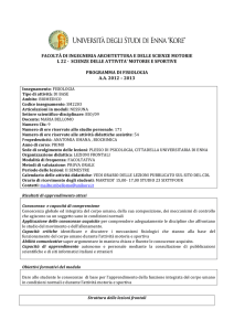 Fisiologia - Università Kore di ENNA