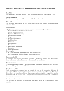 Indicazioni per la preparazione del test ammissione