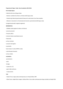 Programma di lingue Arabo Anno Accademico
