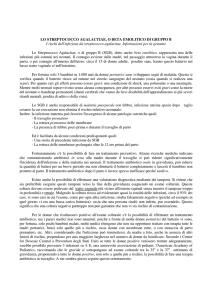 Streptococco Agalactiae o Betaemolitico di gruppo B