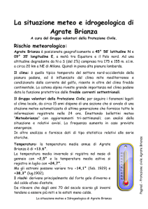 La situazione meteo e idrogeologica di Agrate Brianza