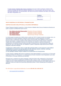 Informazioni sul centro scoliosi e sulla patologia