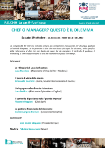 CHEF O MANAGER? QUESTO È IL DILEMMA