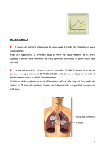 EPIDEMIOLOGIA Il tumore del polmone rappresenta la prima causa
