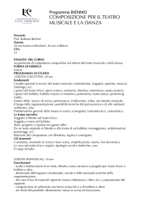 COMPOSIZIONE PER IL TEATRO MUSICALE E LA DANZA