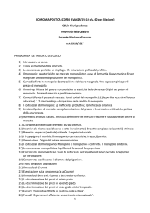 1 ECONOMIA POLITICA (CORSO AVANZATO) (10 cfu, 60 ore di