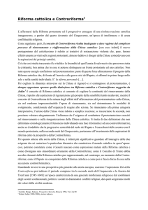 Riforma cattolica e Controriforma