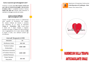 Vademecum sulla terapia anticoagulante orale
