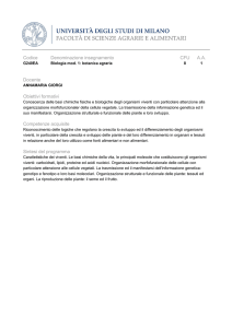 Programma di Biologia mod. 1: botanica agraria