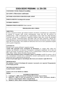 Sociologia del consumo - Dipartimento di Scienze umane