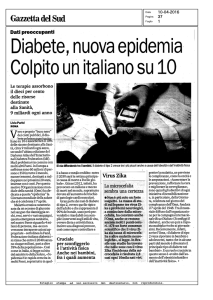 Diabete, nuova epidemia Colpito un italiano su 10