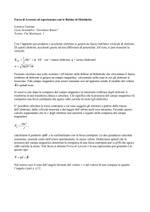Forza di Lorentz ed esperimento con le Bobine di