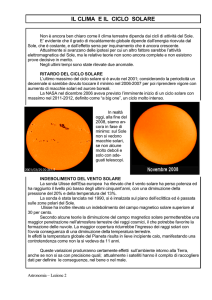 IL CLIMA E IL CICLO SOLARE