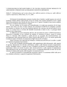i consumatori di metanfetamina e di cocaina hanno divese