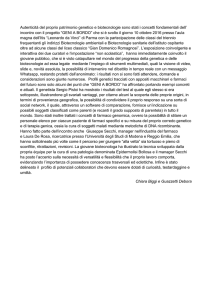 Autenticità del proprio patrimonio genetico e biotecnologie sono