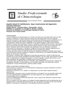 Aspetti attuali di riabilitazione dopo ricostruzione del