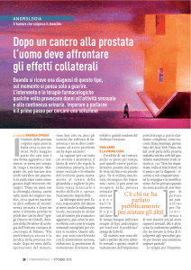 Dopo un cancro alla prostata l`uomo deve affrontare gli effetti