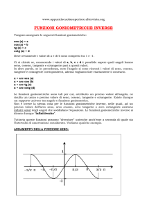 FUNZIONI GONIOMETRICHE INVERSE