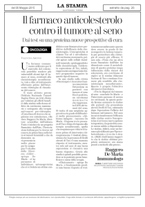 Il farmaco anticolesterolo contro il tumore al seno