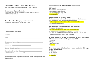 Esempio di Test - Dipartimento di Scienze Politiche