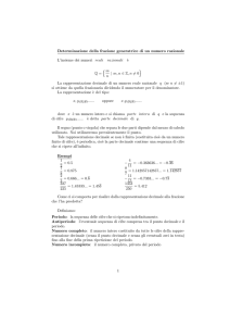 Determinazione della frazione generatrice di un numero razionale L
