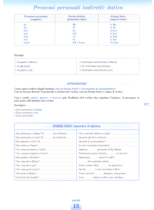 Pronomi personali indiretti: dativo