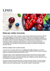 Dieta per cistite ricorrente