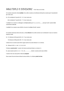 MULTIPLI E DIVISORI Prof. Marco la Fata