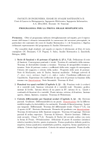FACOLT`A DI INGEGNERIA. ESAME DI ANALISI MATEMATICA II