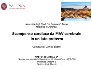 Scompenso cardiaco da MAV cerebrale in un late preterm