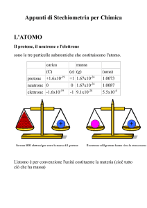 Appunti di Stechiometria per Chimica L`ATOMO