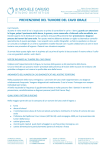 PREVENZIONE DEL TUMORE DEL CAVO ORALE