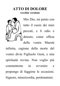 Atto di Dolore: Preghiera di Pentimento