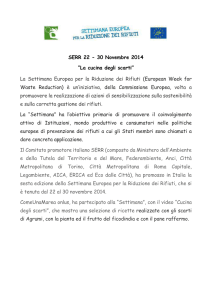SERR 22 - 30 Novembre 2014 “La cucina degli scarti” La Settimana