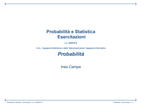 Probabilità e Statistica Esercitazioni